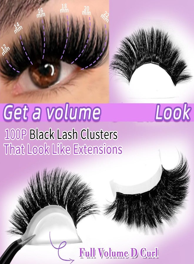 FOINEMYED Lash Clusters 200D Long Lash Clusters Thick Volume Lashes Clusters 12-22mm Eyelash Clusters D Curly Cluster DIY at Home Wispy Individual Lashes for Beginners Eyelash Extension by FOINEMYED - Image 4